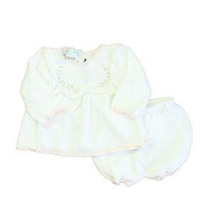 Cuclie Baby Girls White | Pink Apparel Sets size: 3 Months